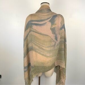 Large Floral Lilly Printed Scarf Shawl Viscose 72x35 inch Raw Edges